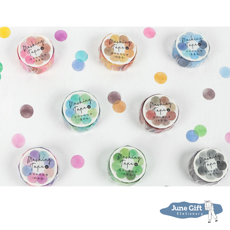 Cuộn 100 sticker chấm tròn nhiều màu trang trí sổ, làm bullet journal
