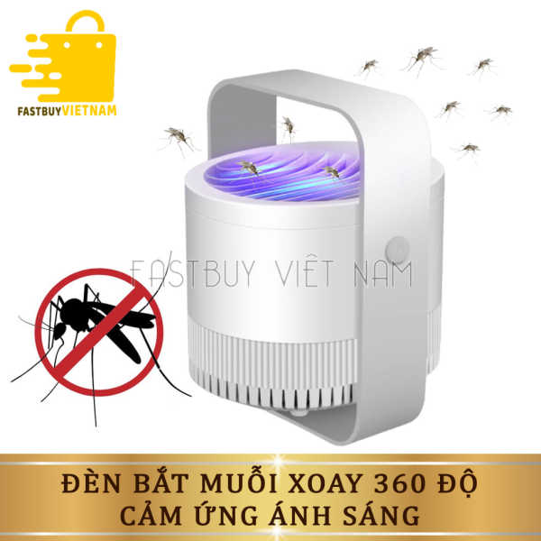 Đèn bắt muỗi Mosquito Killer Lamp xoay 360 cao cấp, đèn bắt muỗi cảm ứng ánh sáng, quạt hút siêu mạnh