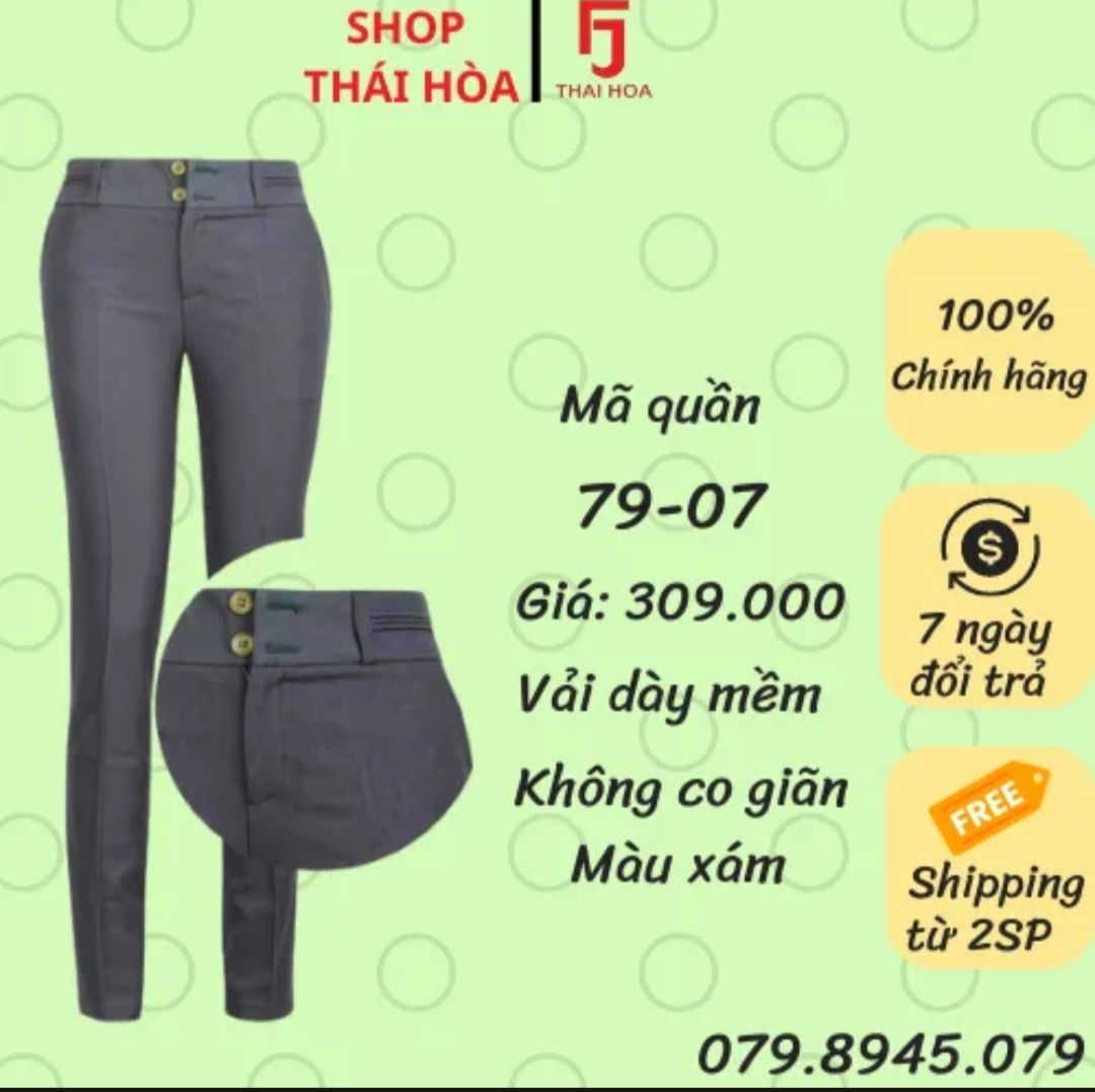 Quần tây Thái Hòa vải dày form chuẩn 79-17