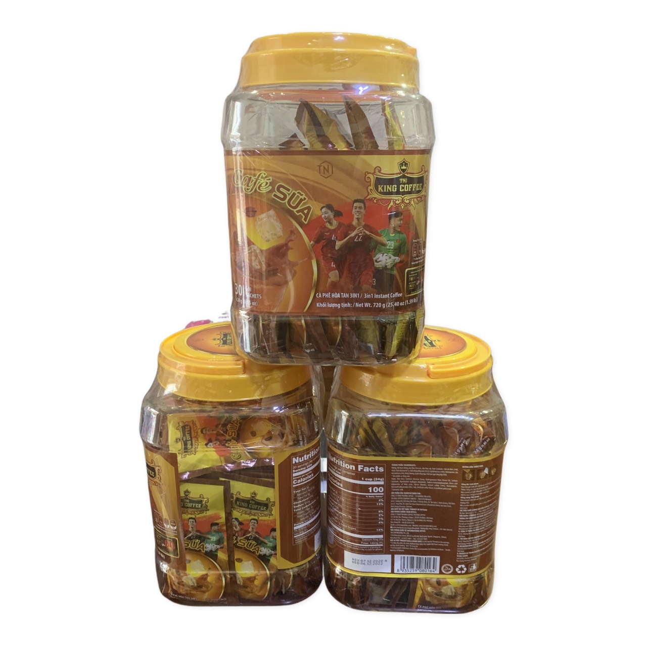 (Combo 3 Hộp) Cà phê hòa tan 3in1 King Coffee( Hộp Nhựa 30 Gói)