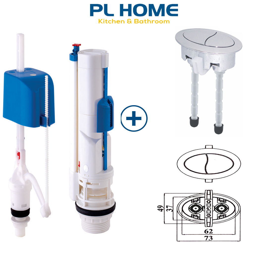 Bộ xả nước bồn cầu dùng cho các loại cầu 2 khối rời, xả 2 nút nhấn