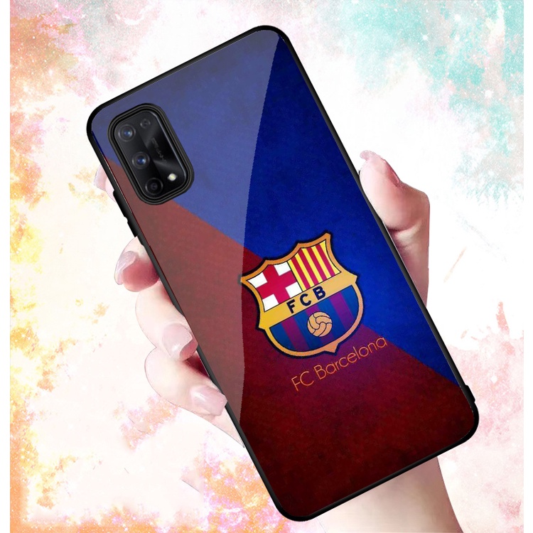 Ốp Lưng REALME Q2/ V5 mặt kính cường lực cao cấp In hình Câu Lạc Bộ Bóng Đá