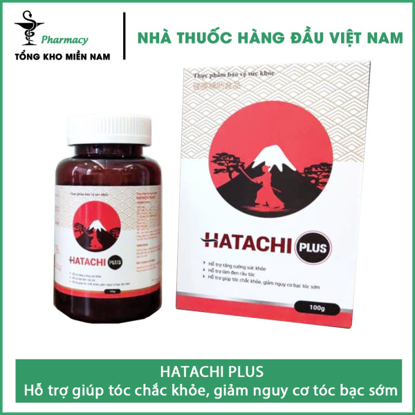HATACHI Plus - Giúp giảm nguy cơ bạc tóc sớm – Hộp 1 lọ 100g – Tổng Kho MiềnNam