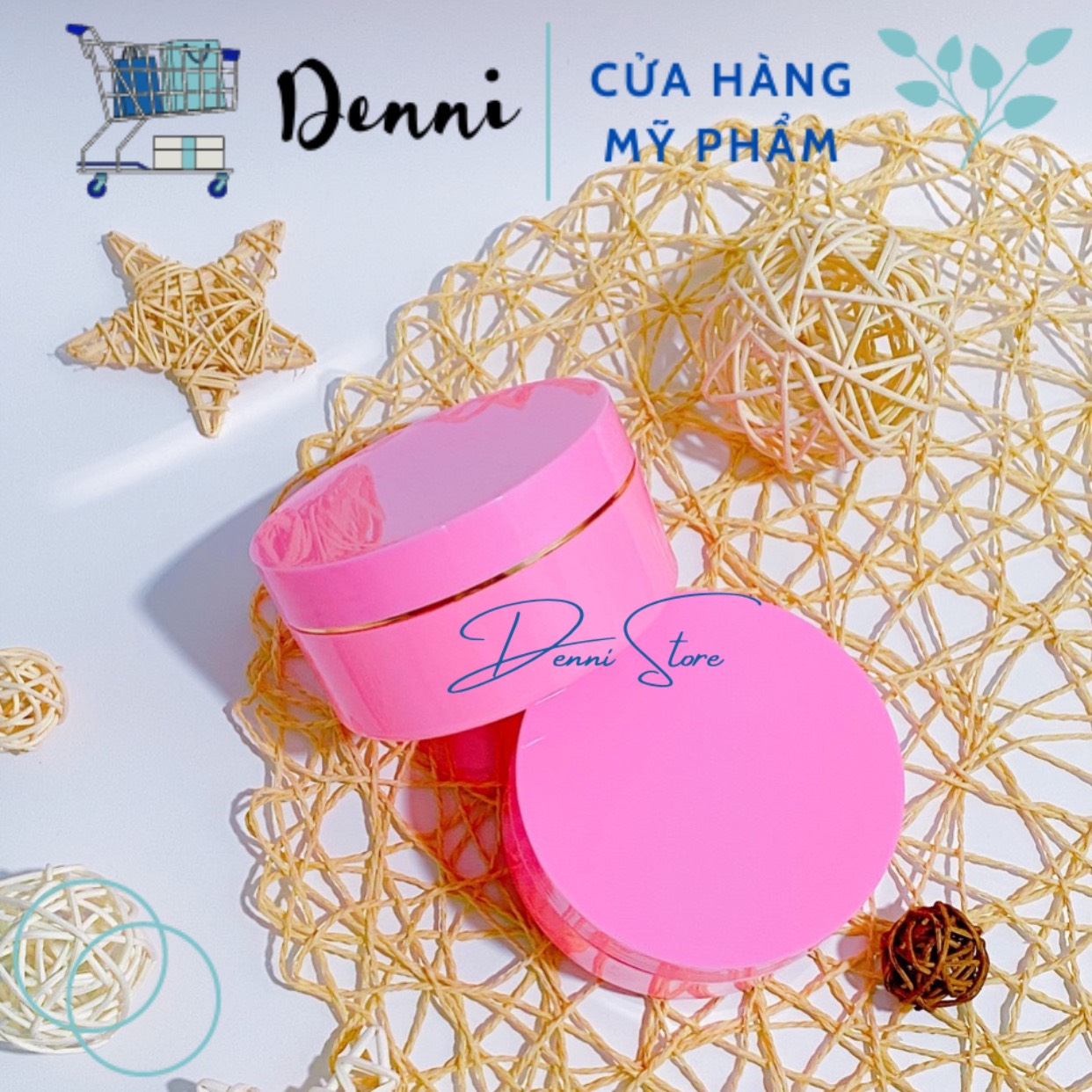 Hủ nhựa đựng kem 200g màu hồng