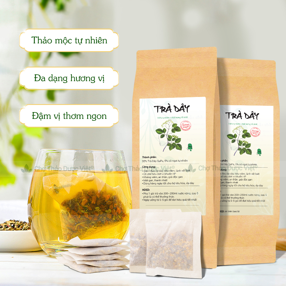 Trà dây túi lọc, bịch 30 túi x 3g, đậm vị trà thơm ngon, dễ uống - Chợ Thảo Dược Việt
