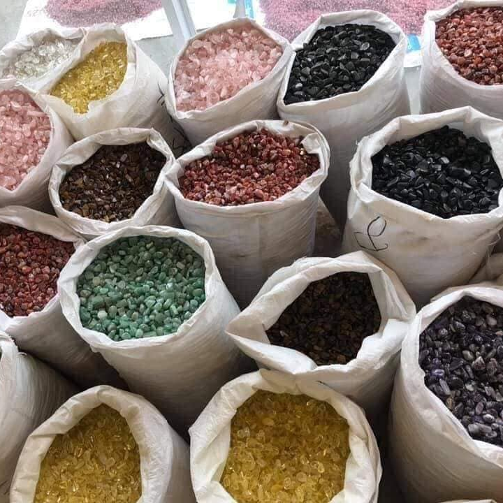 5Kg đá thạch anh vụn đánh bóng ngũ sắc