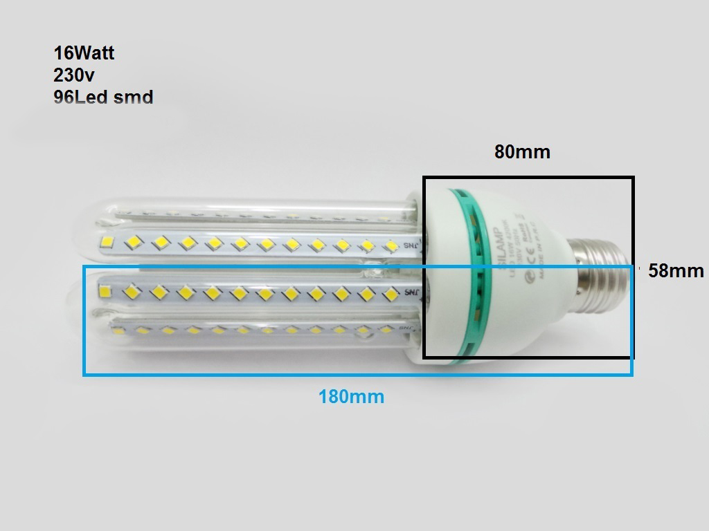 Đèn led 4U Đuôi E27 công suất 16W