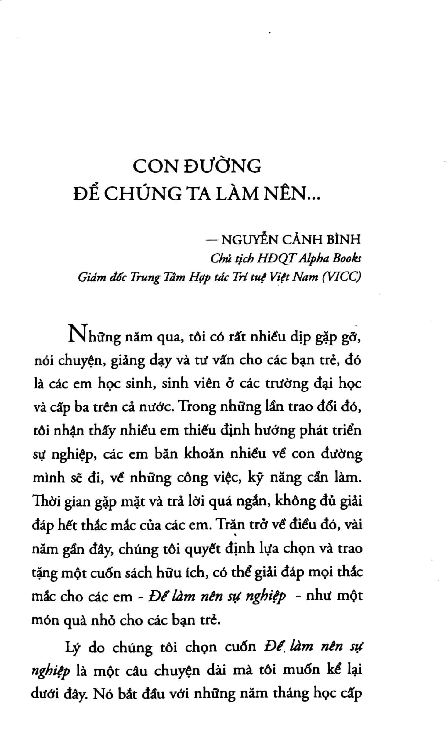 Sách - Để làm nên sự nghiệp