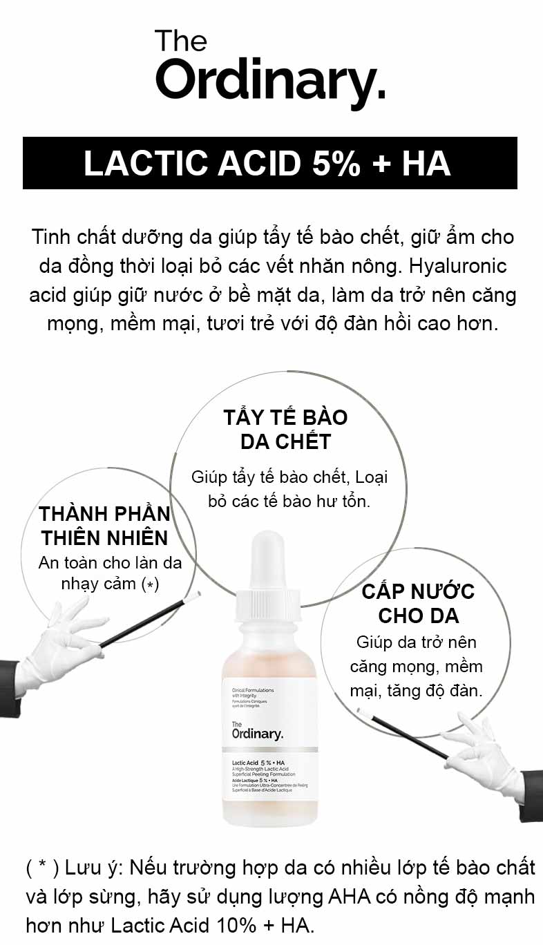 [HCM]Tinh chất The Ordinary Lactic Acid 5% + HA - 30ml