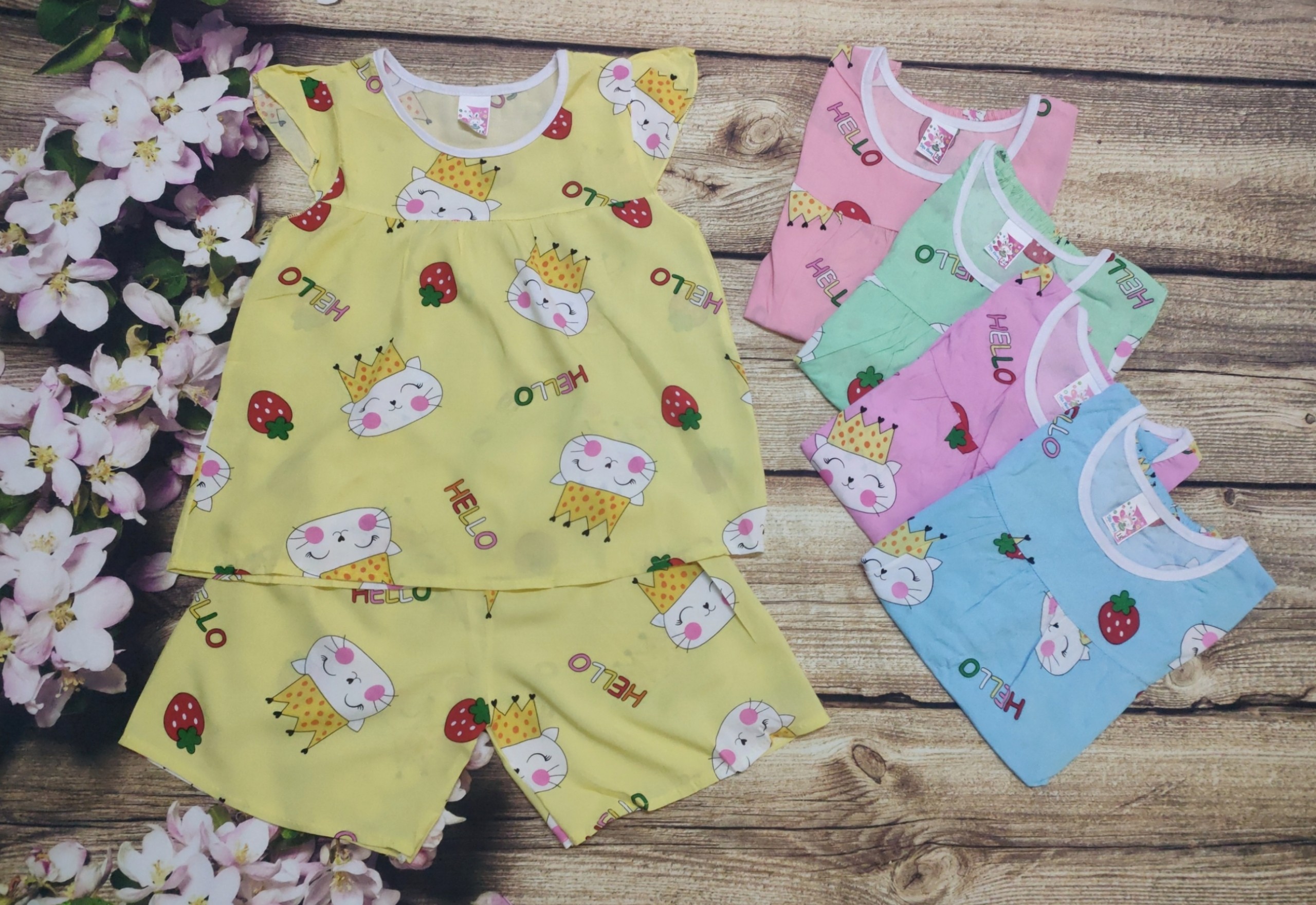 Đồ bộ tole cho bé gái (4-32kg) (giao họa tiết ngẫu nhiên)