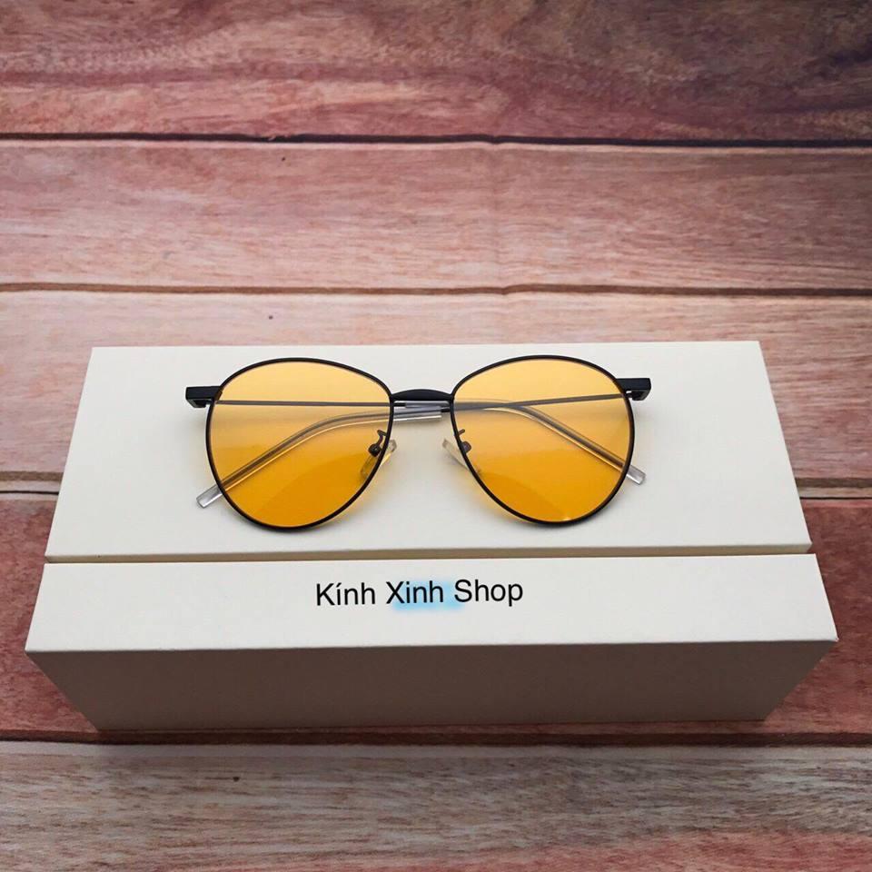 Kính râm mắt tròn màu vàng thời trang