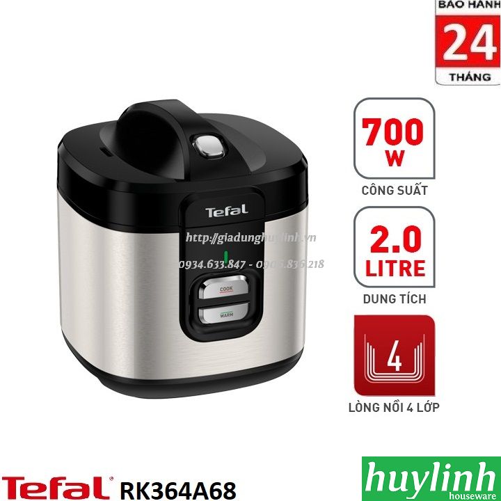 [HCM]Nồi cơm điện Tefal RK364A68 - 2 lít - 700W