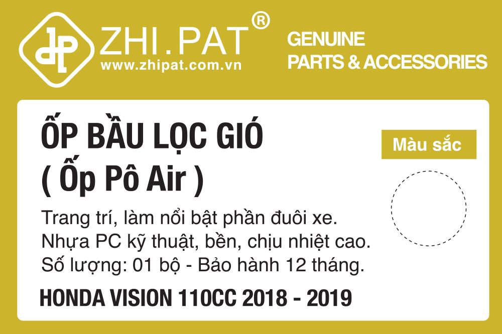 Ốp Lọc Gió Pô E Zhi.pat dành cho xe Vision ( TRONG SUỐT,ĐỎ,ĐEN KHÓI, XANH)