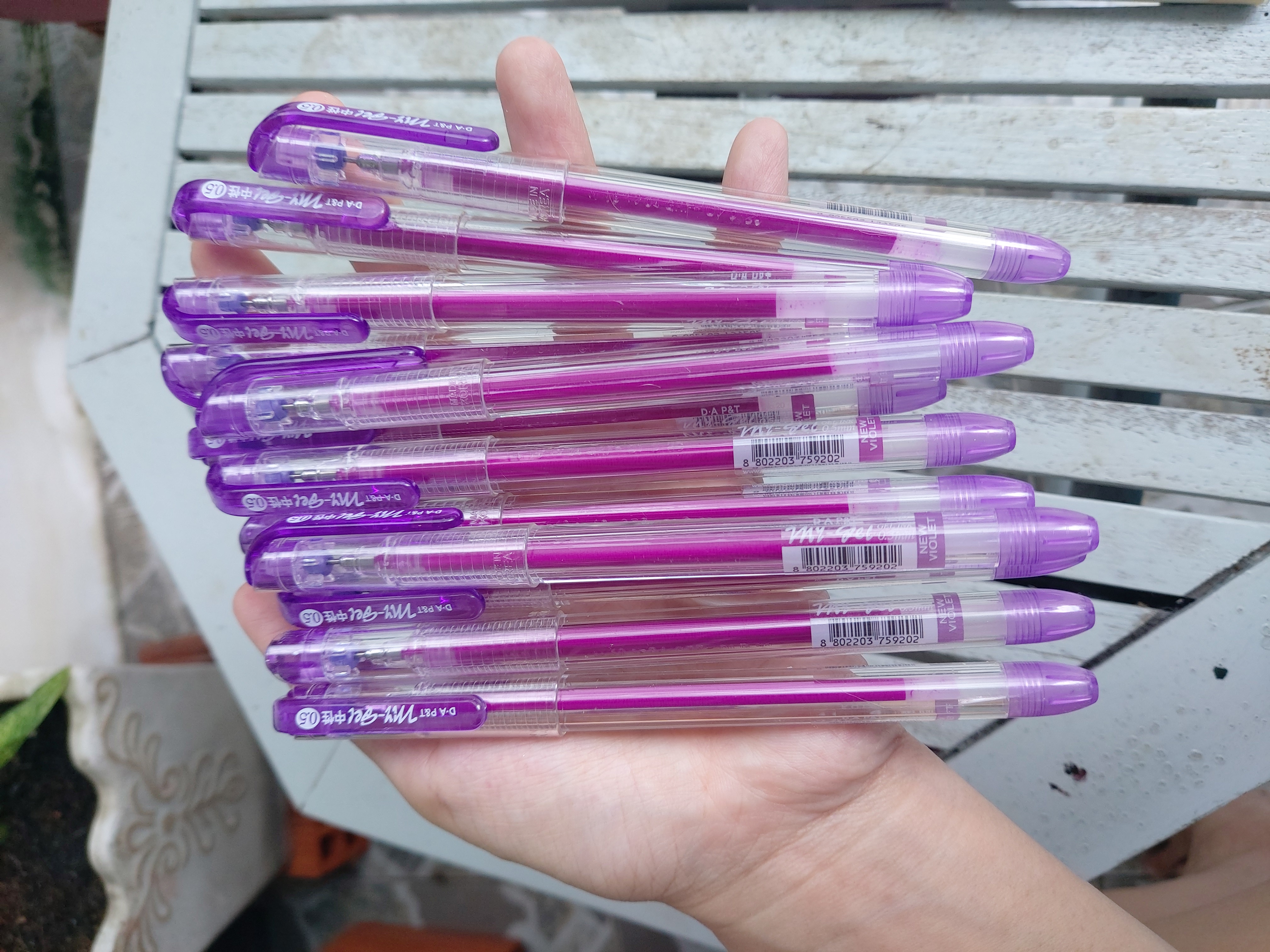 Hộp 12 cây bút gel mực tím My Gel D.A Korea chính hãng dành cho học sinh tiểu học