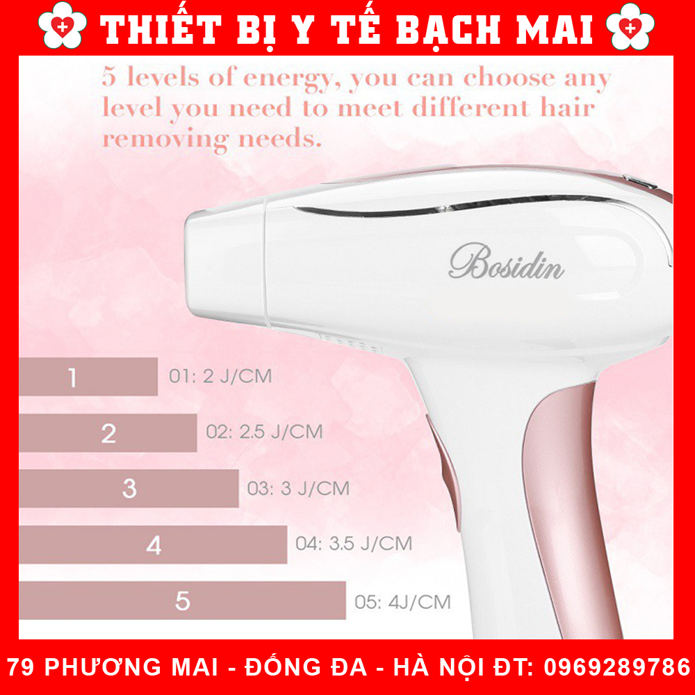 Máy Triệt Lông Bosidin D-1119 Anh Quốc [Có Đầu Triệt Lông + Đầu Trẻ Hóa Da]