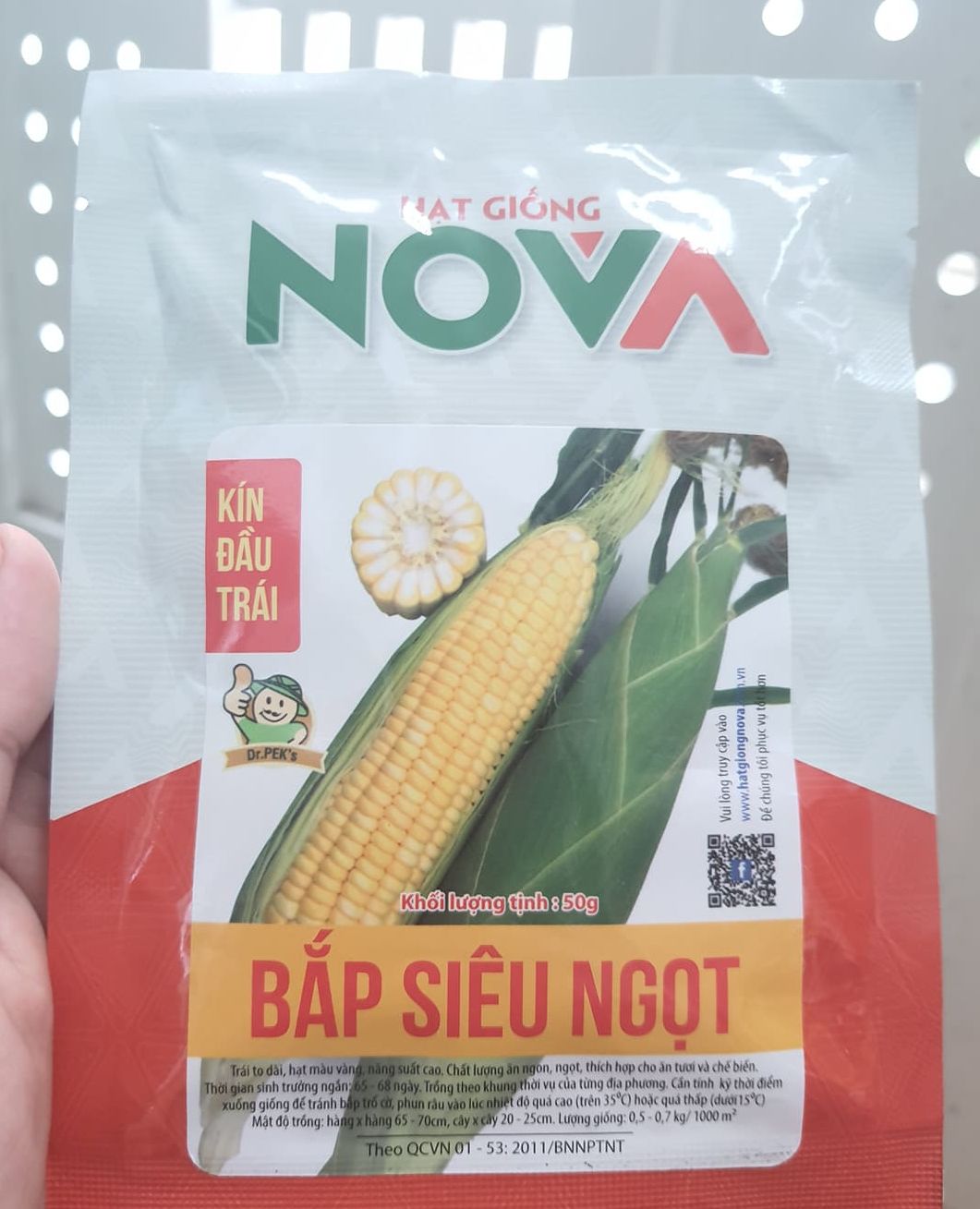 "Gói 50Gram Hạt " Hạt giống bắp siêu ngọt vàng