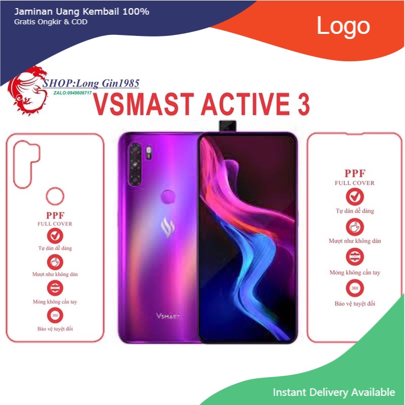 Vsmart Active 3 miếng dán trong Ppf mặt trước mặt sau chống va đập chống trầy xước tốt
