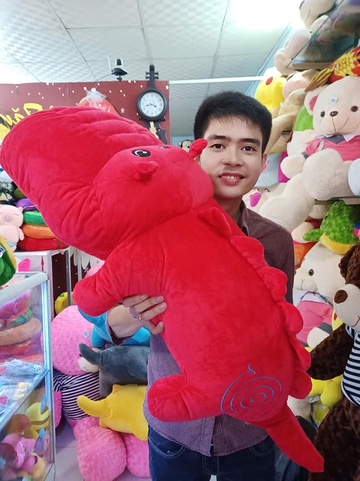 GẤU BÔNG CÁ SẤU AMAZON GẤU BÔNG HÀ MÃ SIZE LỚN 1 MÉT VẢI NHUNG MỀM MỊN CHO BÉ