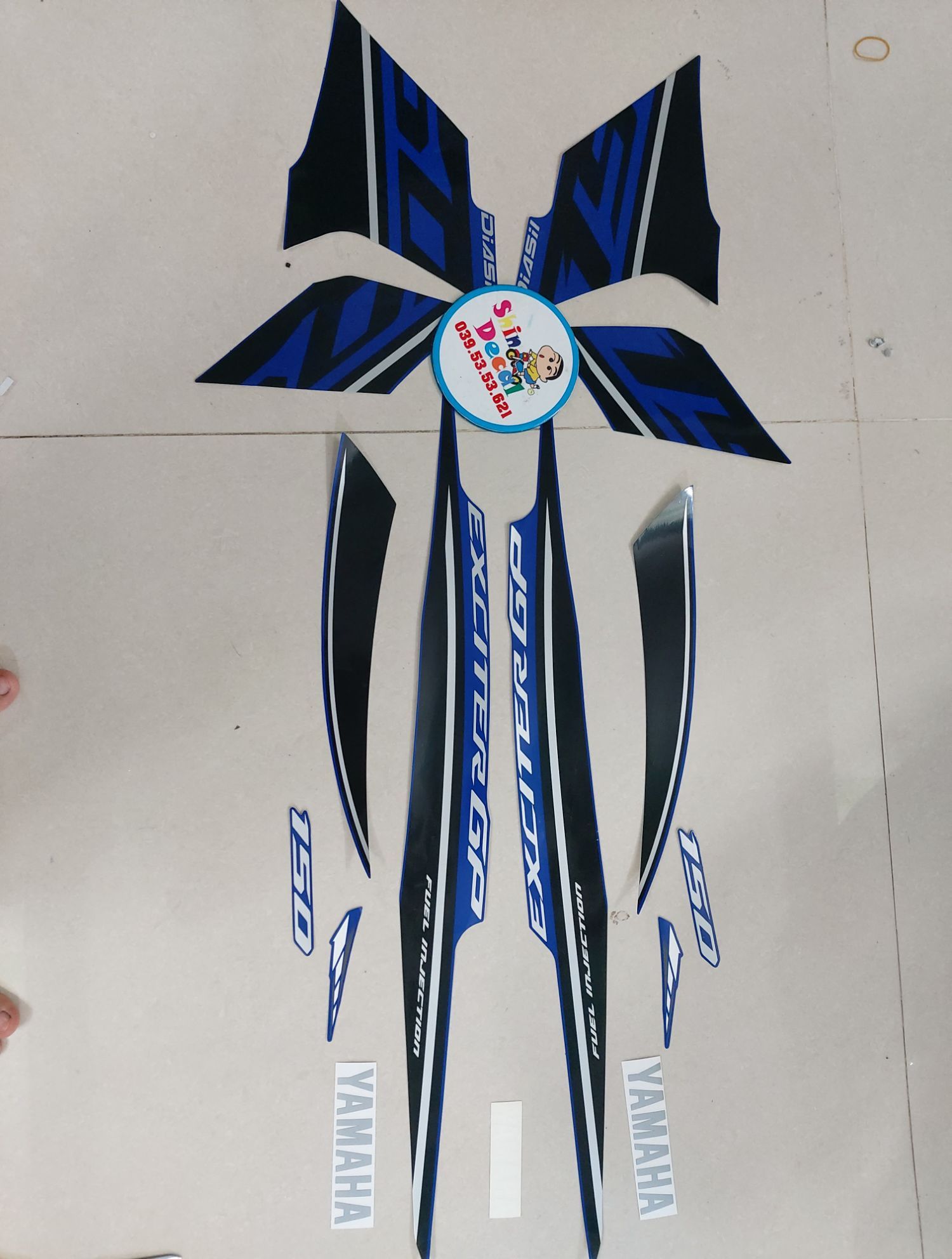 Tem lụa exciter 150 2018 xanh gp