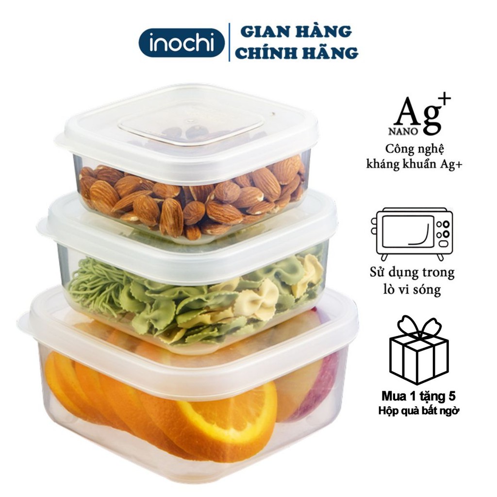 Hộp Đựng Thực Phẩm -Thức Ăn Hokkaido vuông INOCHI Nhựa Cao Cấp