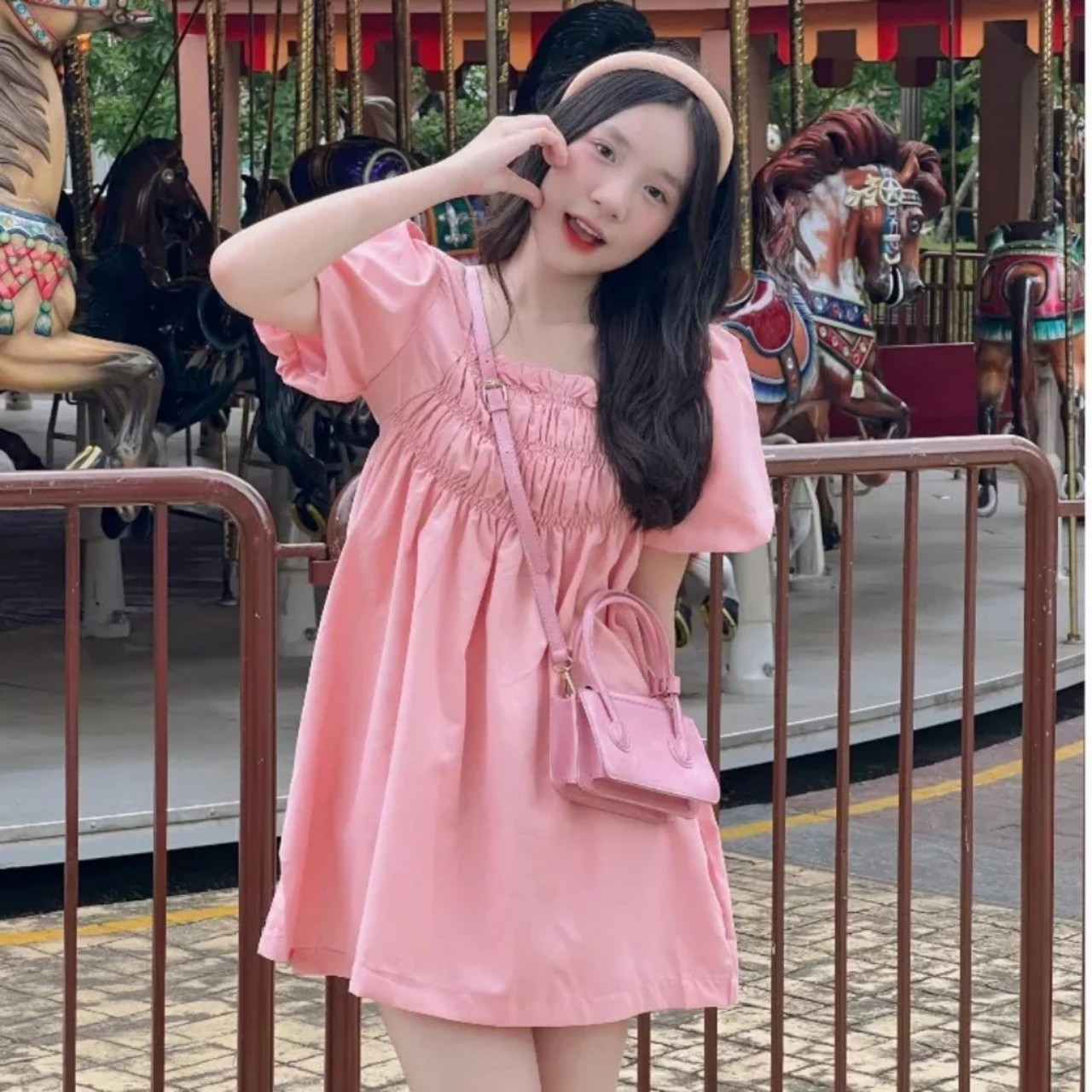 TT 85 - đầm tiểu thư tay phồng xinh xinh!!!!