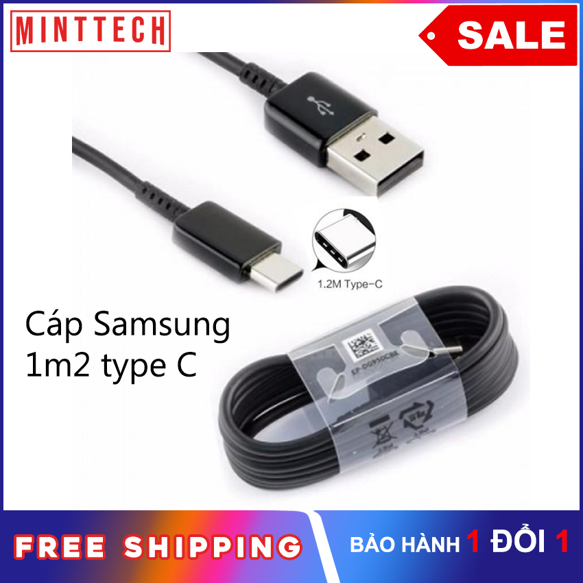 Dây cáp sạc nhanh 1m2 USB Type C MintTech MADEINVIETNAM. Cáp chuẩn cho Samsung Galaxy S9,Note9,điện thoại oppo, xiaomi, sony hỗ trợ iphone