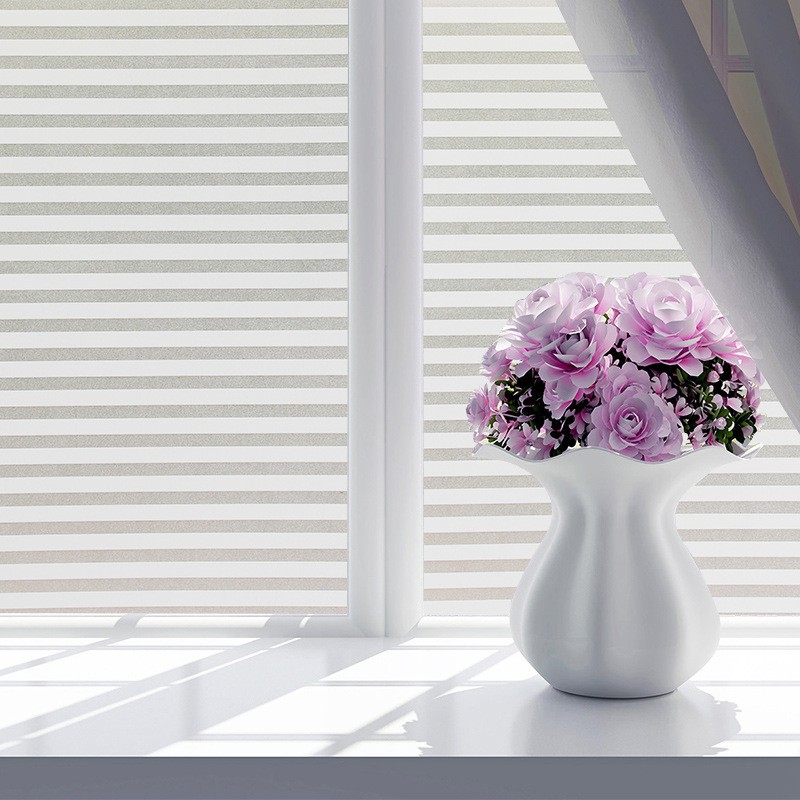 Decal giấy dán kính sọc trắng khổ rộng 0.45m