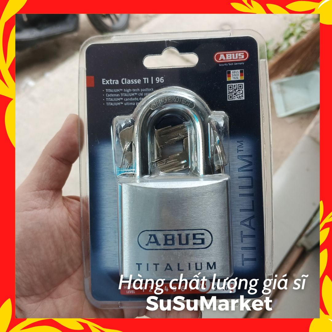 Ổ khoá abus 96ti/60 | full titalium siêu nhẹ | 4 hàng bi chống dò chìa |