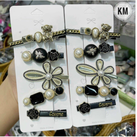 Set 5 Kẹp Tóc Tiêu Thư Sang Chảnh ( Màu Đen