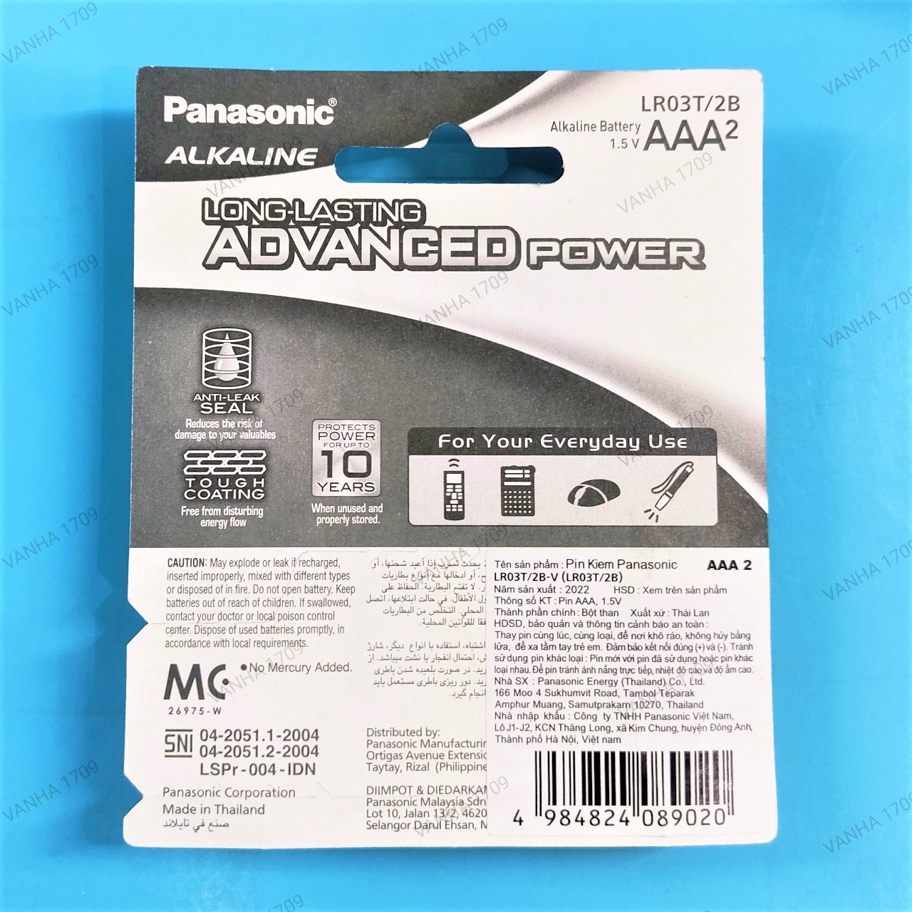 PANASONIC™ [ vỉ 02v ] pin ALKALINE size AA/AAA (cỡ tiểu và đũa) 1.5V