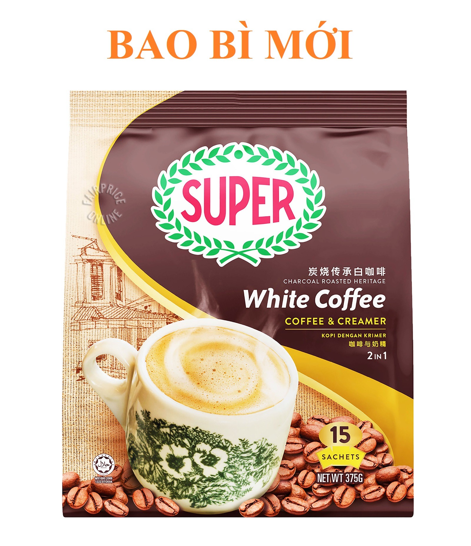 HCMDate 05 2023 Cà phê trắng hòa tan 2 in 1 Super White Coffee - Coffee &