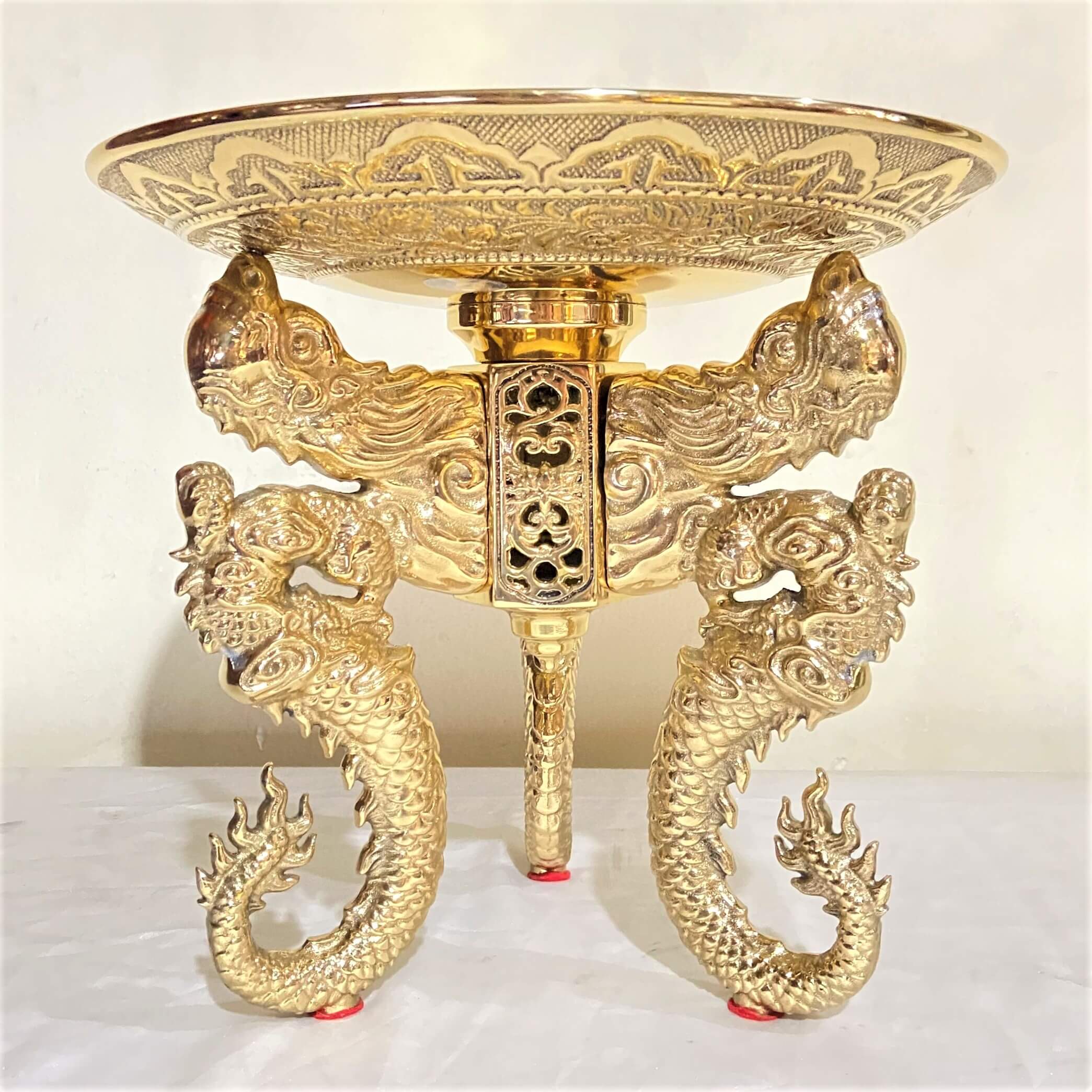 Dĩa chò trưng trái cây thờ cúng bằng đồng cao 23cm