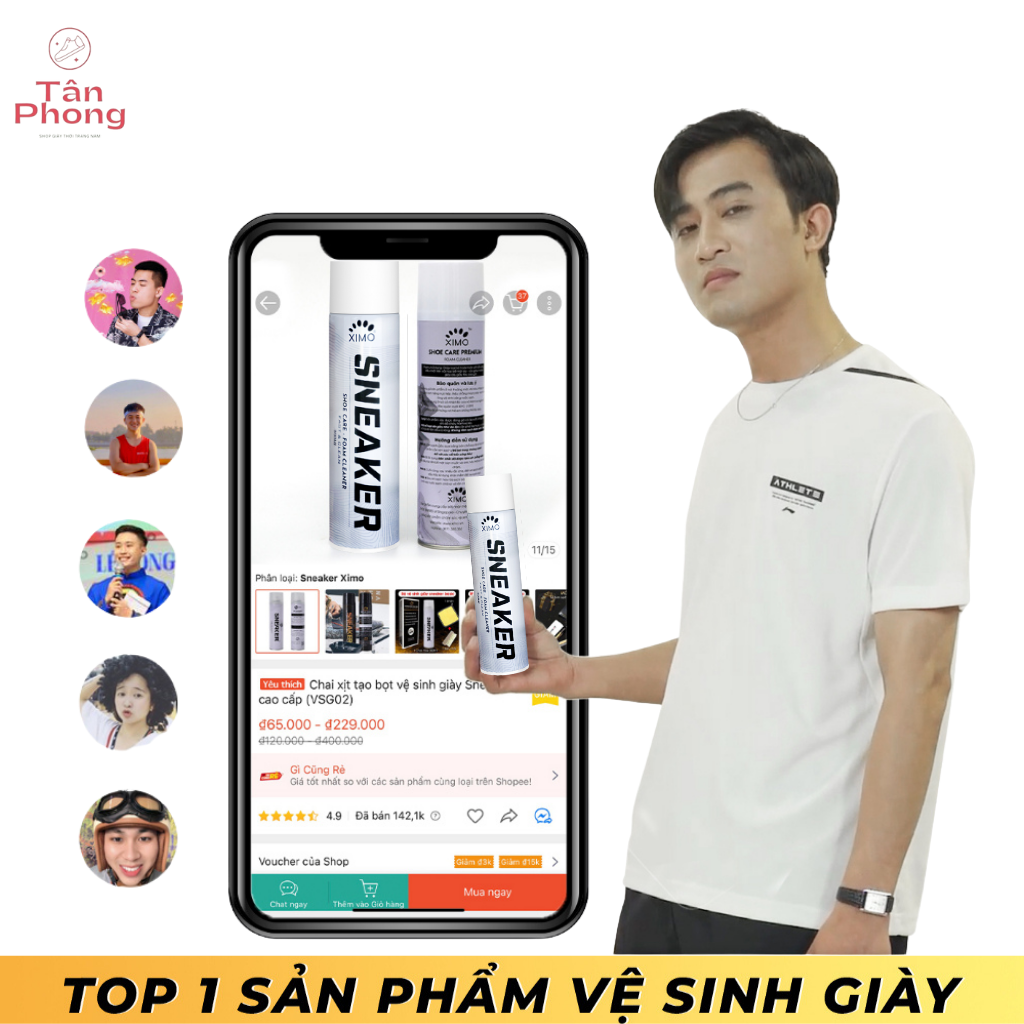 Bình xịt tạo bọt vệ sinh giày XIMO 300ml
