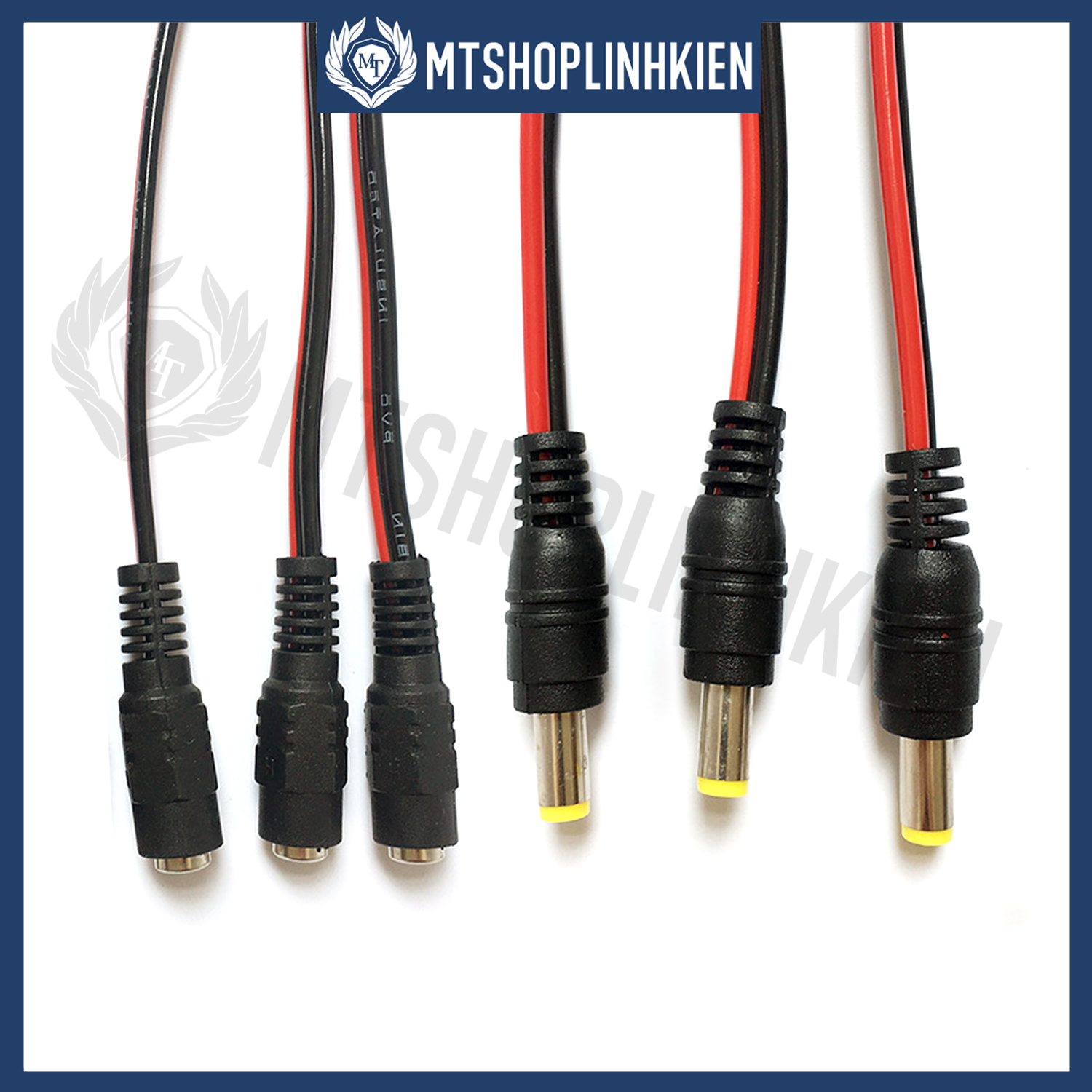 Jack nguồn DC 5.5 x 2.1mm đực cái có dây nối