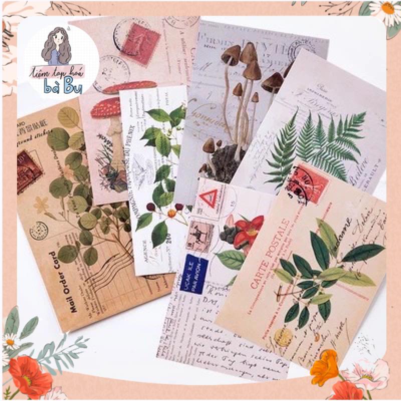 Set 6 tờ stickers lớn kiểu cổ điển vintage diy
