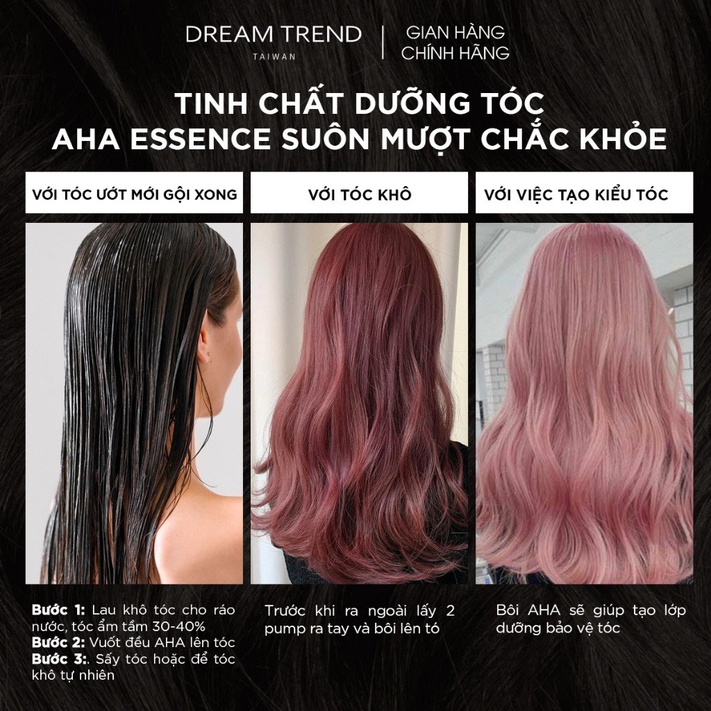 [ÁP MÃ + QUÀ] Tinh Chất Dưỡng Tóc AHA Essence DREAM TREND Suôn Mượt Chắc Khỏe 150ml