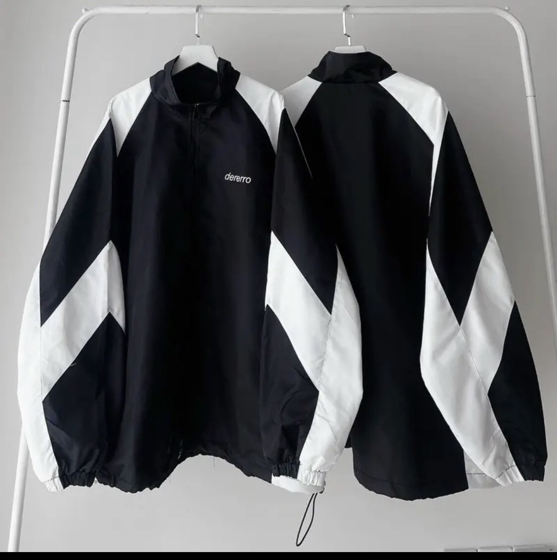 Áo khoác dù form rộng 2 lớp DERERRO nam nữ unisex, Áo khoác dù gió 2 lớp form rộng chất dù ngoại dày dặn
