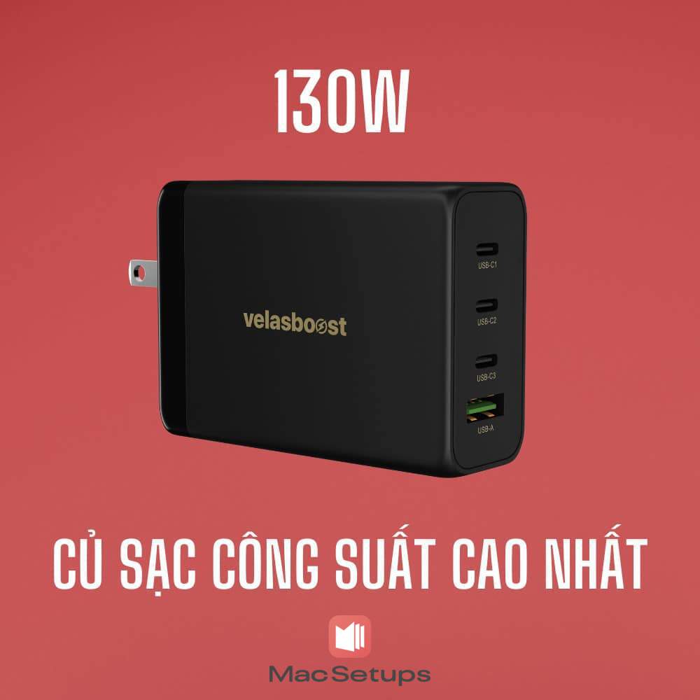 CỦ SẠC 65W- 130W VELASBOOST- CÔNG NGHỆ GAN SIÊU NHỎ