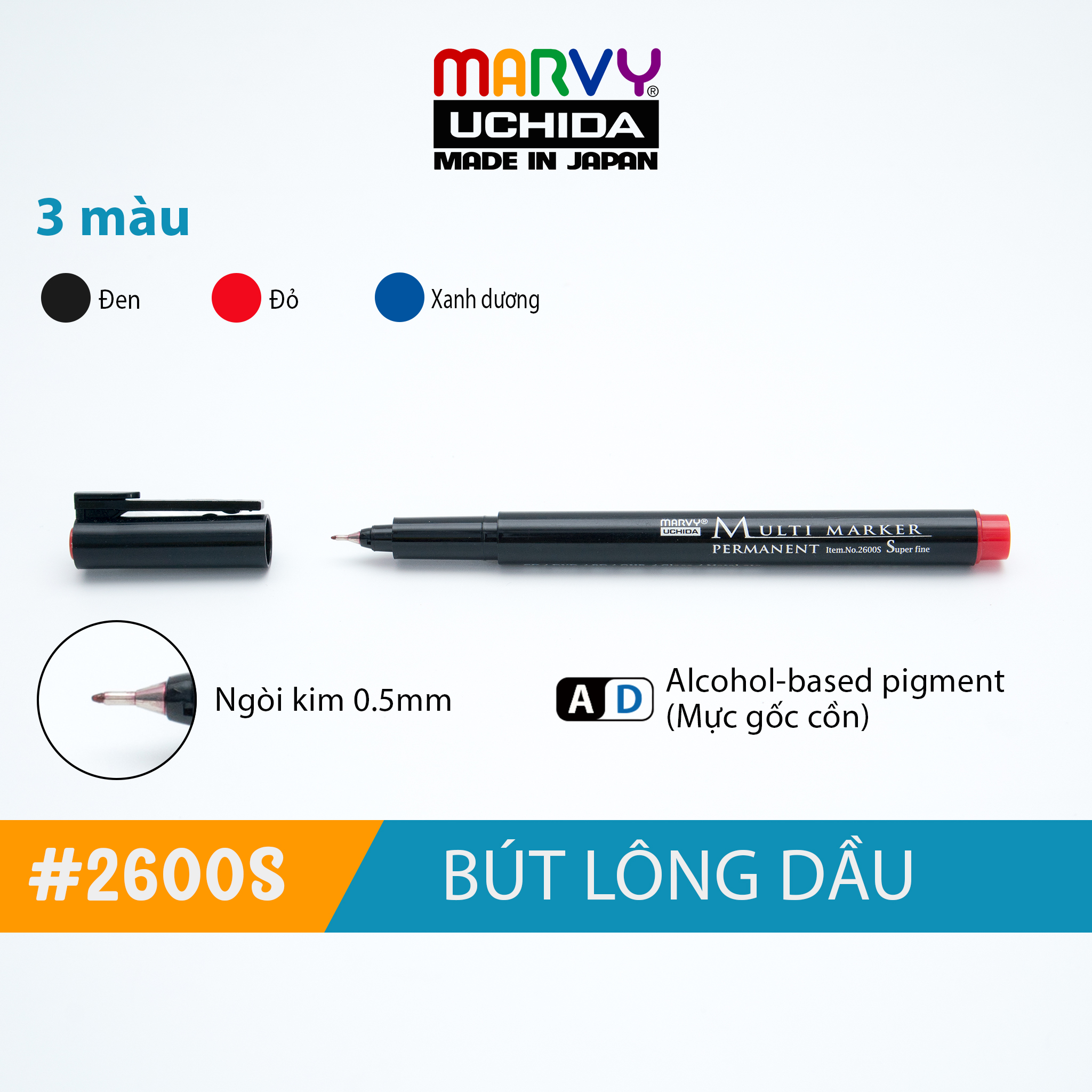 Bút Ghi Đĩa MARVY ngòi kim 2600S