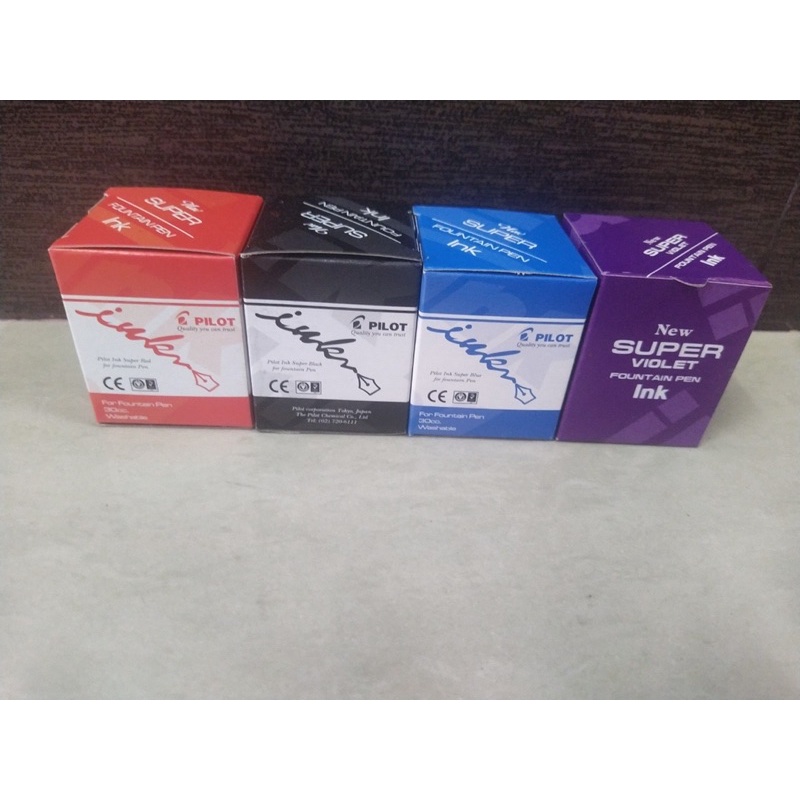 Mực bút máy cao cấp PILOT 30ml XANH ĐỎ ĐEN TÍM.