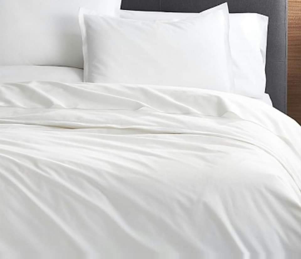 Bộ drap cotton trắng trơn T250 đủ size nệm 5-17cm