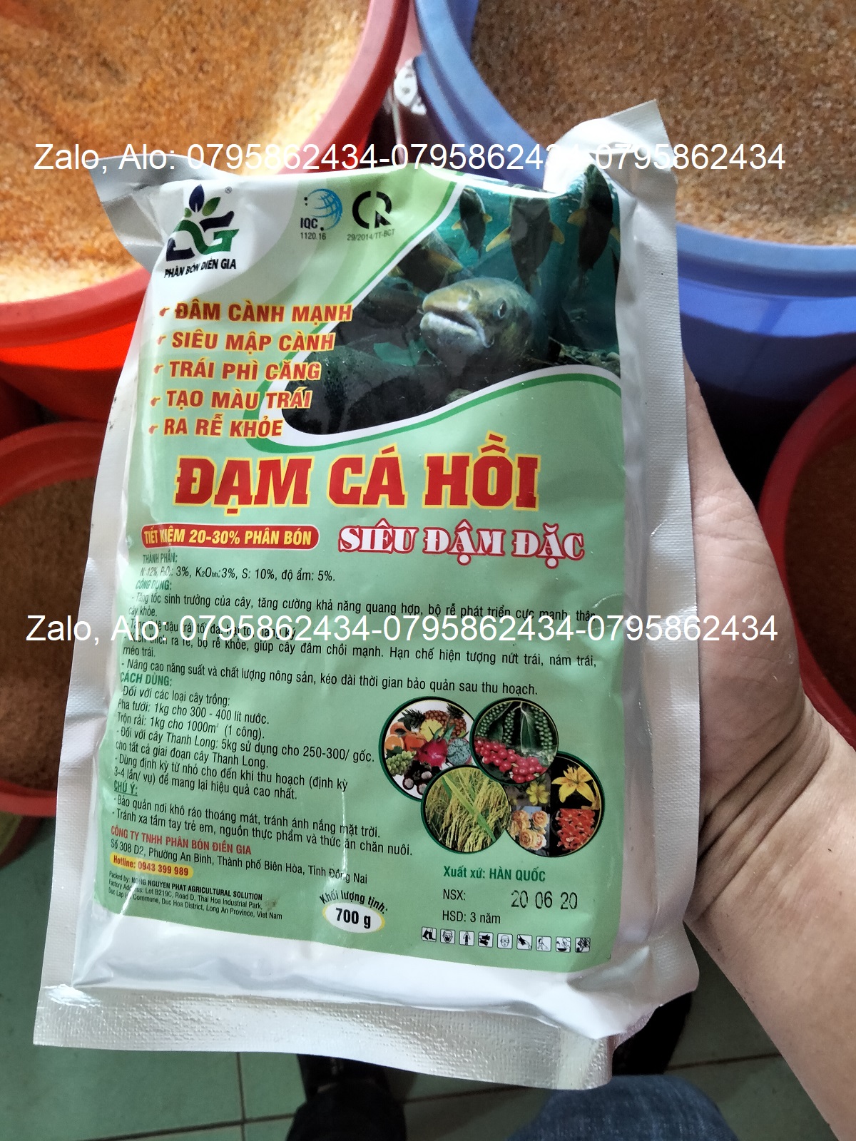 phân bón Đạm Cá Hồi siêu đậm đặc gói 700 gram