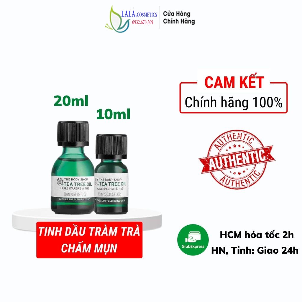 Tinh dầu tràm trà chấm mụn, giảm mụn the body shop tea tree oil 10ml