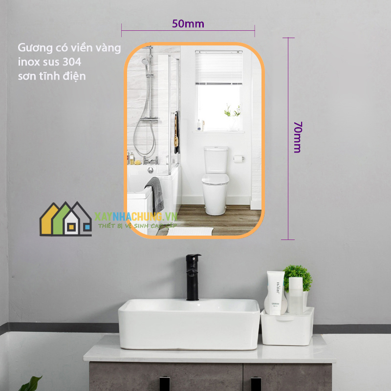 Gương phòng tắm cao cấp 50x70cm