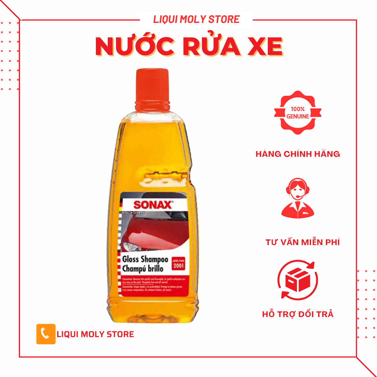Nước Rửa Xe Sonax Gloss Shampoo 1L