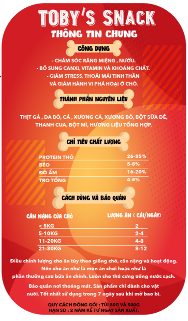 [HCM]Snack Que Mềm Cuộn Cho Chó TOBY 80g