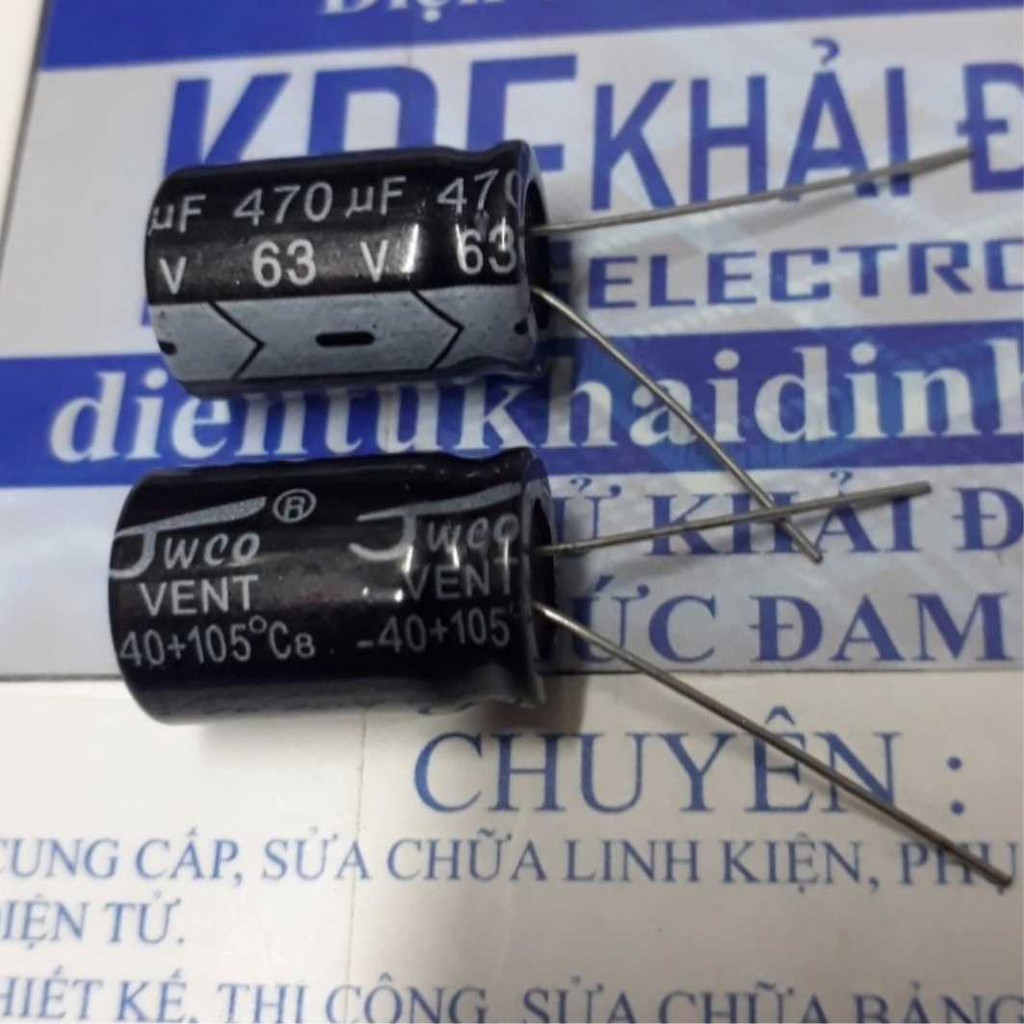 10 con tụ hóa, tụ phân cực 470uf 63v 13x21mm kde1811