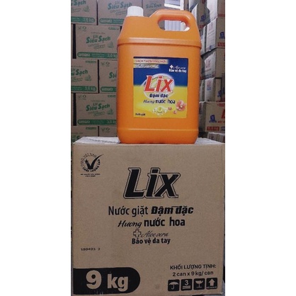Nước giặt can 9 lit hàng cty Lix
