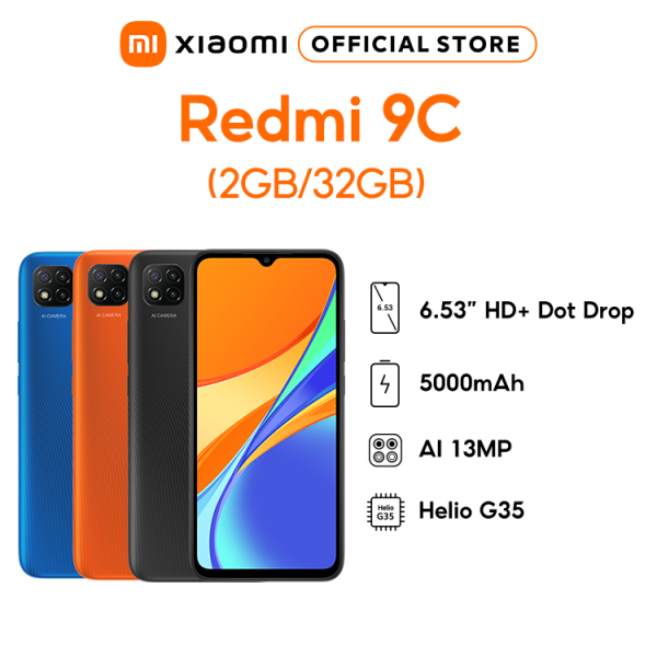 Điện thoại Xiaomi Redmi 9C 2GB/32GB | 3GB/64G | Chip MediaTek Helio G35 8 nhân (12 nm), Màn hình giọt nước 6.53 HD+, Camera 13MP, Pin 5000 mAh siêu trâu, Cày game ngày đêm - BH Chính hãng 18 tháng MiOnlineVN