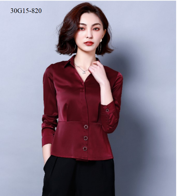 ÁO SƠ MI SATIN PEPLUM CAO CẤP